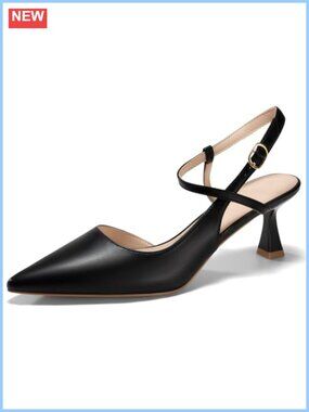 Women's Kitten Heel Slingback Pumps Pointed Toe Dress Shoes